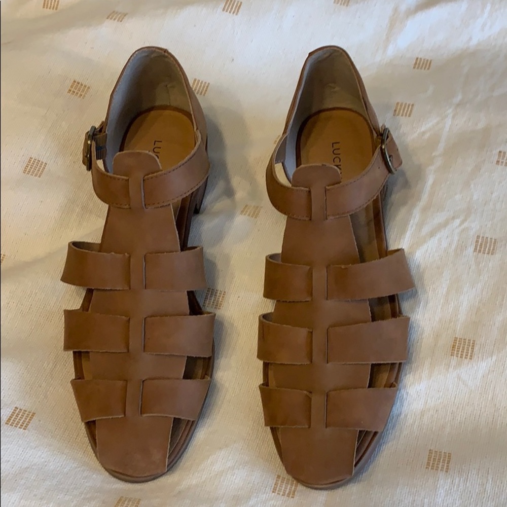 Lucky brand sandal. Worn once. With box